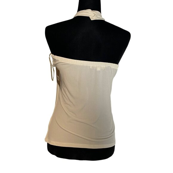 Ellen Tracy Womens Chalk White Halter Top Sleeveless Style Size M - Picture 2 of 16